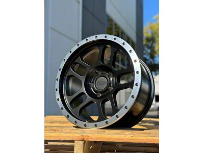 AGP Wheels Trux Matte Black with Machined Ring Wheel; 17x9; -12mm Offset (18-25 Jeep Wrangler JL)