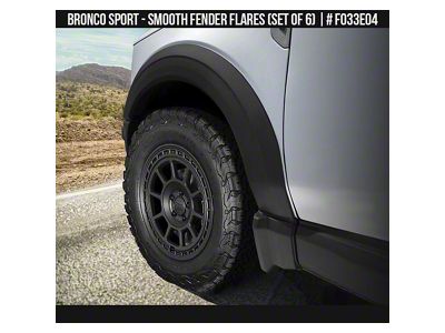 Air Design Smooth Fender Flares; Satin Black (21-24 Bronco Sport)