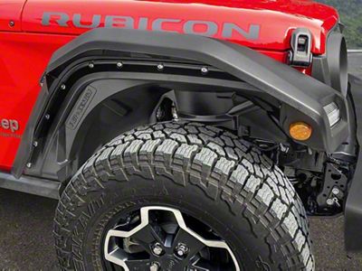 Air Design Panther Pro Fender Flares with Mud Flaps and Amber Lights; Satin Black (20-25 Jeep Gladiator JT)