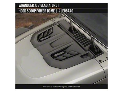 Air Design Hood Scoop; Satin Black (18-26 Jeep Wrangler JL Excluding Rubicon)