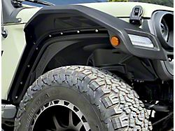 Air Design Panther Pro Fender Flares with Mud Flaps and Amber Lights; Satin Black (18-25 Jeep Wrangler JL)