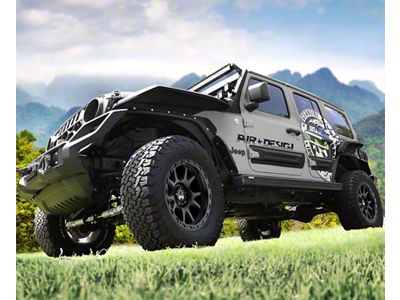 Air Design Racer High Top Full Body Kit; Satin Black (18-25 Jeep Wrangler JL 4-Door)