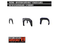 Air Design Super Bolt Fender Flares; Satin Black (24-26 Tacoma, Excluding Trailhunter & TRD Pro)