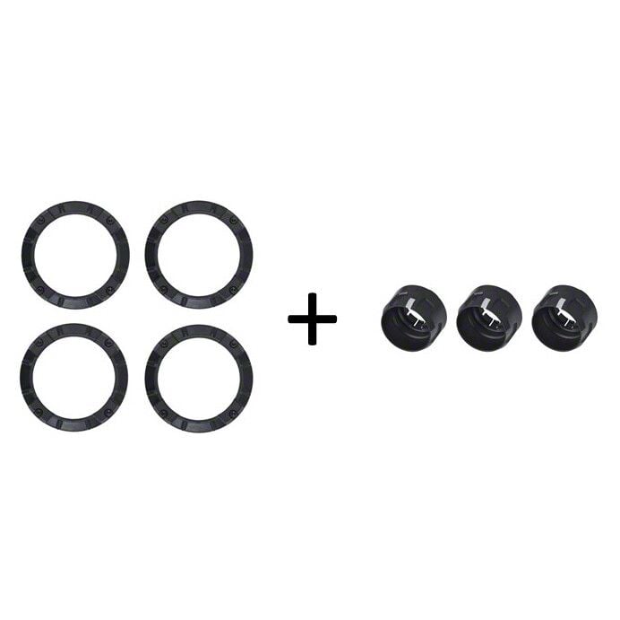AJT Design Jeep Wrangler Interior Climate Combo Knobs; Black 00241 (11 ...