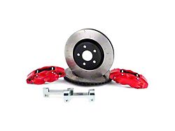 Alcon 4-Piston Front Big Brake Kit with 357x32mm Slotted Rotors; Red Calipers (07-18 Jeep Wrangler JK w/ 6x5.5-Inch Hubs)