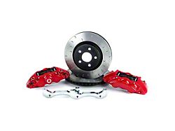 Alcon 6-Piston Front Big Brake Kit with 350x34mm Slotted Rotors; Red Calipers (18-25 Jeep Wrangler JL)