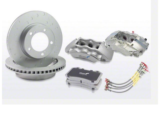 Biston Rear Brake Alcon Tundra 4-Piston Rear Big Brake Kit with 370mmx28 Slotted Rotors ...