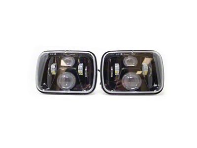 All Terrain Concepts 5x7-Inch Vader II Series Headlights; Black Housing; Clear Lens (84-01 Jeep Cherokee XJ)