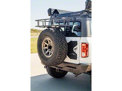 Allied Expedition Tailgate Reinforcement Bracket with Mountain Logo, Spare Tire Relocation Bracket, Third Brake Light Extention Kit and Trail Rack (21-25 Bronco)