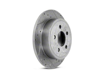 Alloy USA Drilled and Slotted Disc Brake Rotors; Rear Pair (07-18 Jeep Wrangler JK)