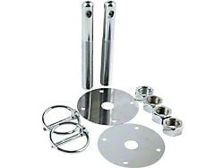 Allstar Performance Steel Hood Pin Kit; Chrome (Universal; Some Adaptation May Be Required)