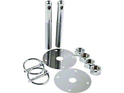 Allstar Performance Steel Hood Pin Kit; Chrome (Universal; Some Adaptation May Be Required)