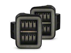 AlphaRex NOVA-Series Prismatic LED Tail Lights; Alpha Black Housing; Smoked Lens (20-25 Jeep Gladiator JT w/ Factory Halogen Tail Lights)