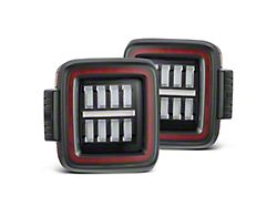 AlphaRex NOVA-Series Prismatic LED Tail Lights; Black/Red Housing; Clear Lens (18-25 Jeep Wrangler JL w/ Factory LED Tail Lights)