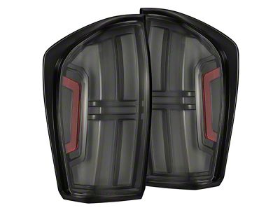 AlphaRex NOVA-Series Prismatic LED Tail Lights; Black Housing; Clear Lens (16-23 Tacoma)