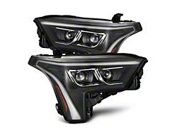 AlphaRex LUXX-Series LED Projector Headlights with Amber DRL; Black Housing; Clear Lens (22-26 Tundra w/ Factory Reflector Headlights)
