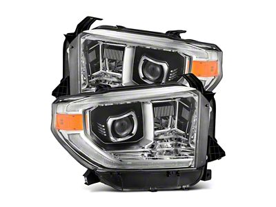 AlphaRex MK II PRO-Series Projector Headlights; Chrome Housing; Clear Lens (14-21 Tundra w/ Factory LED Headlights)