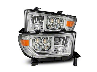 AlphaRex NOVA-Series LED Projector Headlights; Chrome Housing; Clear Lens (07-13 Tundra w/ Level Adjuster)