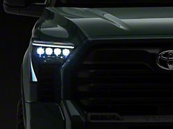 AlphaRex NOVA-Series LED Projector Headlights with White DRL; Alpha Black Housing; Clear Lens (22-25 Tundra w/ Factory Projector Headlights)