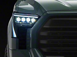 AlphaRex NOVA-Series LED Projector Headlights with White DRL; Black Housing; Clear Lens (22-25 Tundra w/ Factory Reflector Headlights)