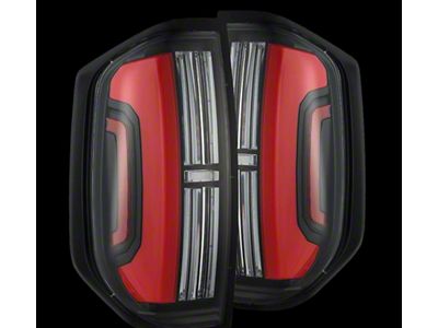 AlphaRex NOVA-Series Prismatic LED Tail Lights; Black/Red Housing; Clear Lens (14-21 Tundra)