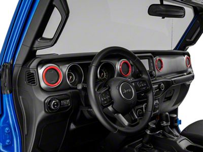 RedRock Air Conditioning Vent Trim Rings; Red (20-25 Jeep Gladiator JT)