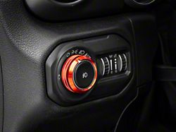 RedRock Billet Aluminum Headlight Knob Trim Ring; Red (20-25 Jeep Gladiator JT)