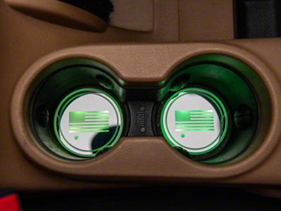 RedRock Color Changing LED Cup Holder Lighting with American Flag Logo (20-25 Jeep Gladiator JT)