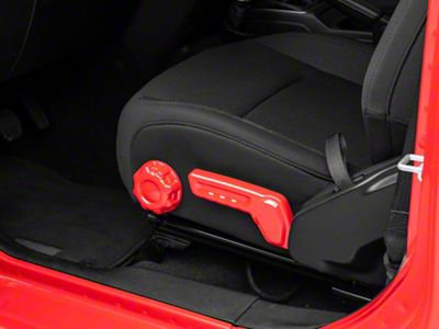 RedRock Driver Side Seat Height and Lumbar Adjustment Covers; Red (20-25 Jeep Gladiator JT)
