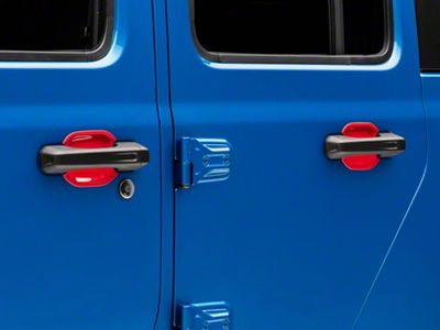 RedRock Exterior Door Handle Guards; Red (20-25 Jeep Gladiator JT)