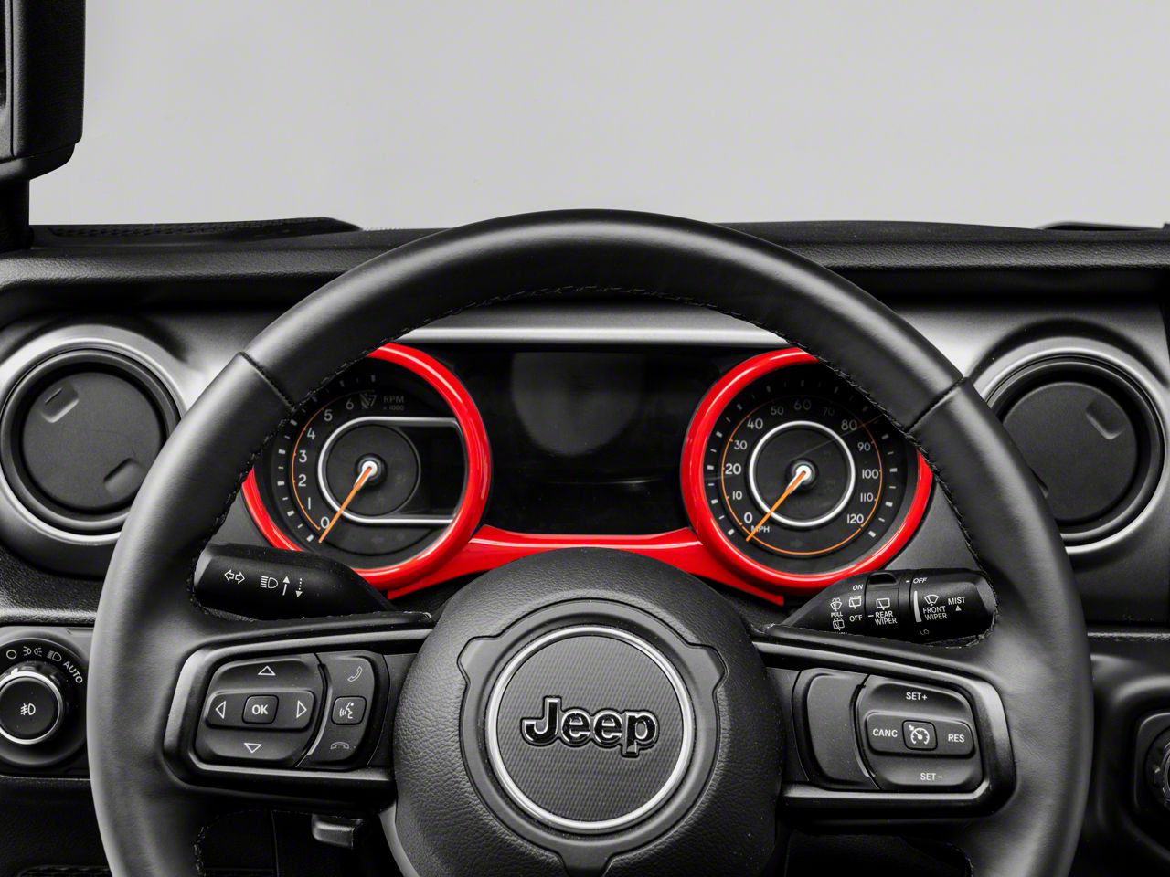RedRock Jeep Gladiator Gauge Cluster Trim; Red J143370 (2024 Jeep