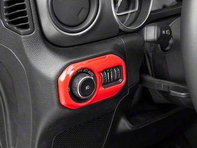 RedRock Headlight Switch Trim; Red (20-25 Jeep Gladiator JT)