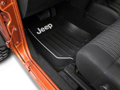 Elite Front Floor Mats with Jeep Logo; Black (20-25 Jeep Gladiator JT)