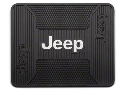 Elite Rear Utility Floor Mat with Jeep Logo; Black (20-25 Jeep Gladiator JT)