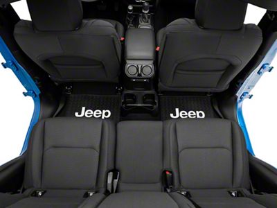 Rear Utility Floor Mat with Jeep Logo; Black (20-25 Jeep Gladiator JT)