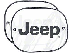 Side Window Sunshades with Jeep Logo; 17.50-Inch x 14-Inch (66-25 Jeep CJ5, CJ7, Wrangler YJ, TJ, JK & JL)