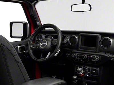 Speed Grip Steering Wheel Cover with Jeep Logo; Black (66-25 Jeep CJ5, CJ7, Wrangler YJ, TJ, JK & JL)