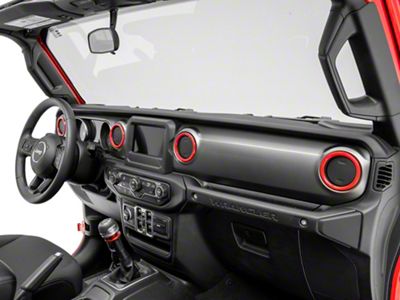 RedRock Air Conditioning Vent Trim Rings; Red (18-25 Jeep Wrangler JL)