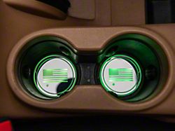 RedRock Alterum Series Color Changing LED Cup Holder Lighting with American Flag Logo (07-24 Jeep Wrangler JK & JL)