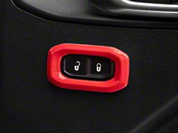 RedRock Door Lock Trim Bezels; Red (18-26 Jeep Wrangler JL)