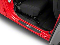 RedRock Door Sill Entry Guards with Flag; Black (18-24 Jeep Wrangler JL 4-Door)