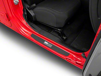 Black Door Sill Guards / Entry Protectors For 2018-2021 Jeep Wrangler JL 4-Door