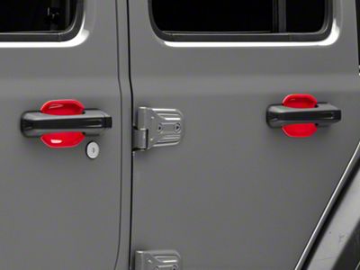 RedRock Exterior Door Handle Guards; Red (18-25 Jeep Wrangler JL)