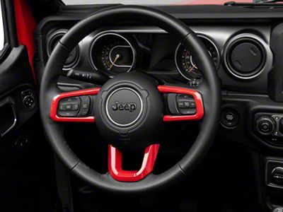 RedRock Steering Wheel Trim; Red (18-25 Jeep Wrangler JL)
