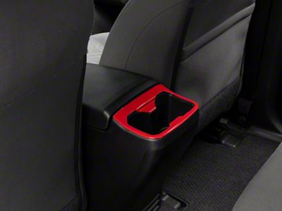 RedRock Rear Cup Holder Trim; Red (16-23 Tacoma)