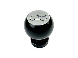 American Brothers Design Manual Shift Knob with Firecracker Red Jeep Logo; Black (20-25 Jeep Gladiator JT)