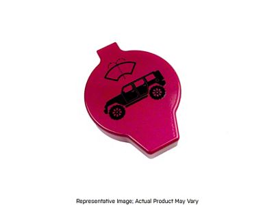 American Brothers Design Washer Fluid Cap Cover with Engraved Jeep Logo; Firecracker Red (20-25 Jeep Gladiator JT)