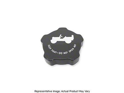 American Brothers Design Power Steering Cap Cover with Engraved Jeep Logo; Firecracker Red (18-25 Jeep Wrangler JL)