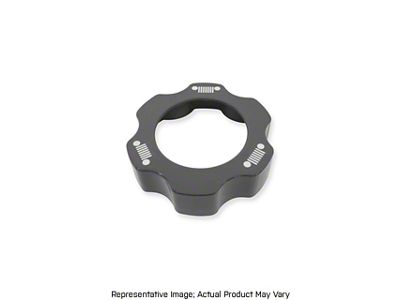 American Brothers Design Radiator Cap Cover with Engraved Jeep Logo; Sting Grey (18-25 Jeep Wrangler JL)