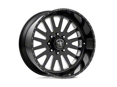 American Force F20 Atom SS Gloss Black Machined 6-Lug Wheel; 22x11; 0mm Offset (24-25 Tacoma)